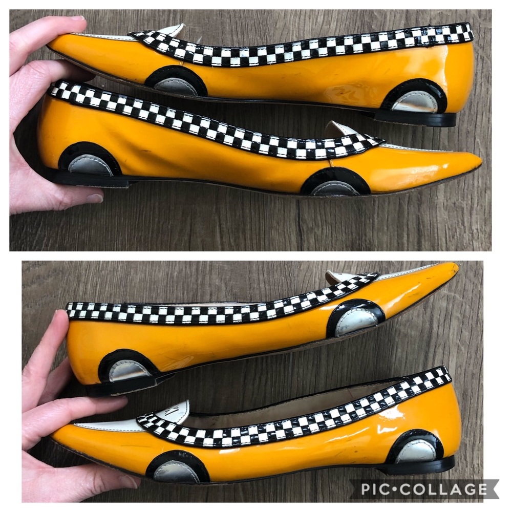 Kate Spade Yellow Go Taxi Pointed Toe Flats 7M - Picture 4 of 8